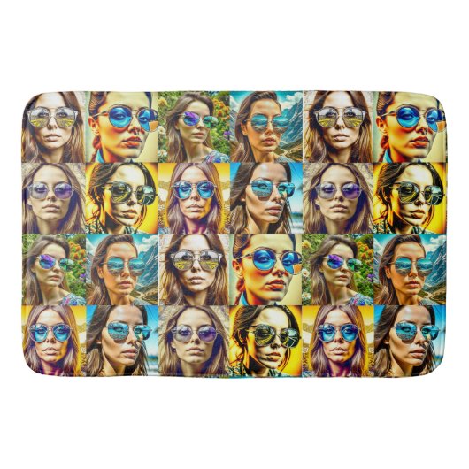Coole Chicks in Sonnenbrille AI Art Badematte (Vorderseite)