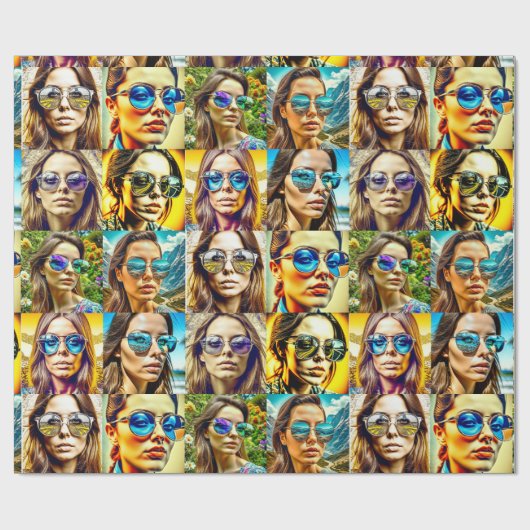 Coole Chicks in Sonnenbrille AI Art Geschenkpapier (Flach)