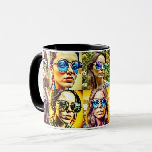 Coole Chicks in Sonnenbrille AI Art Tasse (Vorderseite Links)