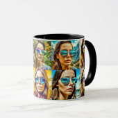 Coole Chicks in Sonnenbrille AI Art Tasse (VorderseiteRechts)