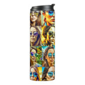 Coole Chicks in Sonnenbrille AI Art Thermosbecher (Nach links gedreht)