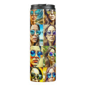 Coole Chicks in Sonnenbrille AI Art Thermosbecher (Rückseite)