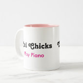 Coole Chicks Piano Zweifarbige Tasse (Vorderseite Links)
