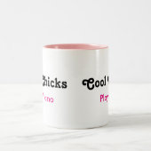 Coole Chicks Piano Zweifarbige Tasse (Mittel)
