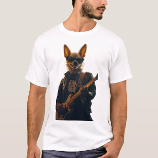 Coole Chihuahua-Gitarrist-Weißes T-Shirt