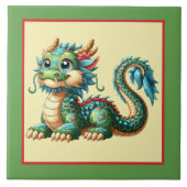 Coole chinesische Drachenliebhaber Fliese (Vorderseite)