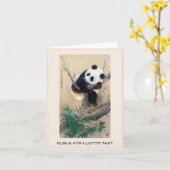 Coole chinesische niedliche Panda-Bärenkunst Karte (Gelbe Blume)