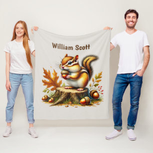 Coole Chipmunk-Liebhaber fügen Namen hinzu Fleecedecke