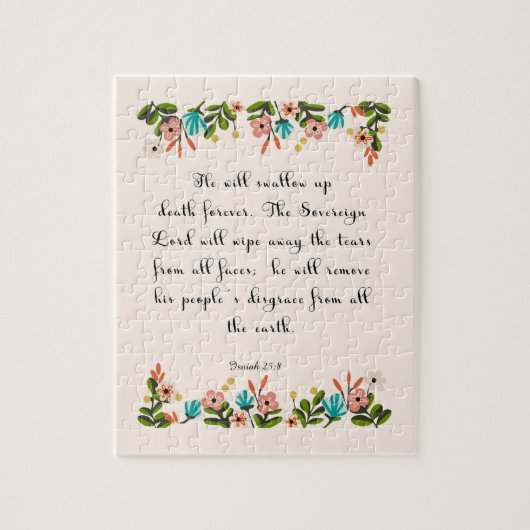 Coole christliche Kunst - Jesaja-25:8 Puzzle (Vertikal)
