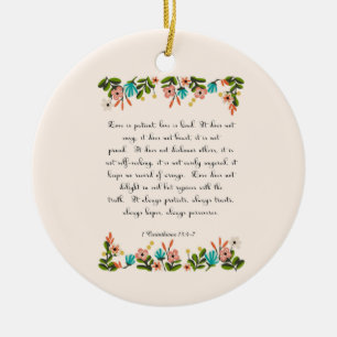 Coole christliche Kunst - Korinther-13:4 - 7 Keramik Ornament