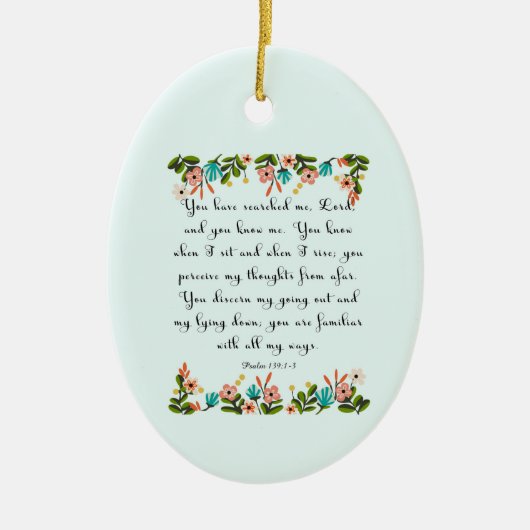 Coole christliche Kunst - Psalm-139:1 - 3 Keramik Ornament (Vorne)