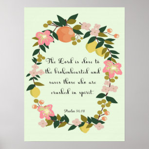 Coole Christliche Kunst - Psalm 34:18 Poster