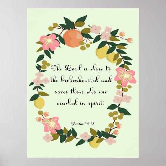 Coole Christliche Kunst - Psalm 34:18 Poster (Vorne)