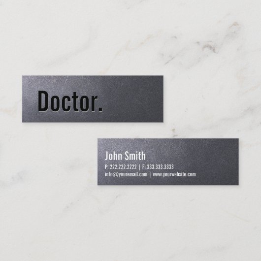 Coole Coal Black Doctor Mini-Visitenkarte Mini Visitenkarte (Vorne/Hinten)