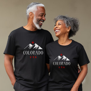 Coole Colorado USA Berge mit Stern in Dunkel T-Shirt