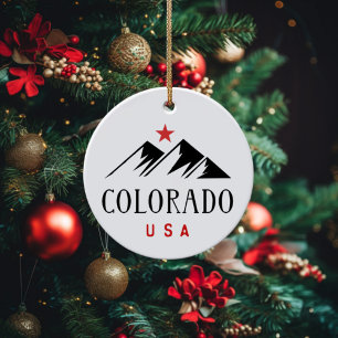 Coole Colorado USA Berge mit Sternenlicht-Farbe Keramik Ornament