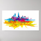 Coole Colorful Chicago Skyline Poster (Vorne)