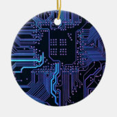 Coole Computerplatine blau Keramikornament (Vorne)