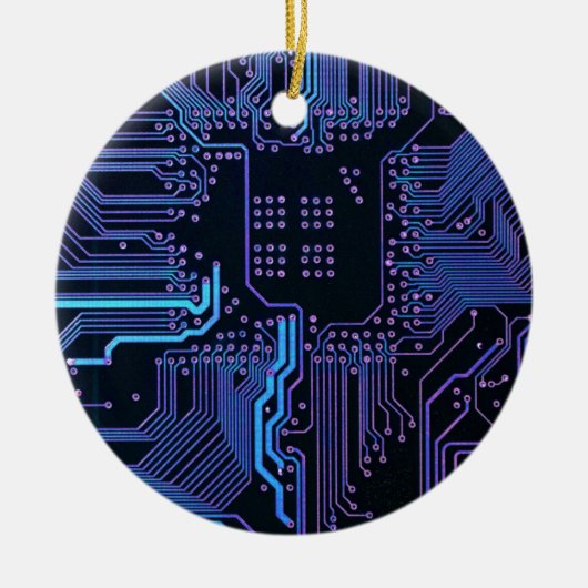 Coole Computerplatine blau Keramikornament (Vorne)