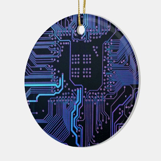 Coole Computerplatine blau Keramikornament (Links)