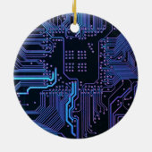 Coole Computerplatine blau Keramikornament (Hinten)