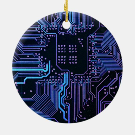 Coole Computerplatine blau Keramikornament (Hinten)