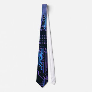 Coole Computerplatine blau Krawatte