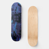 Coole Computerplatine blau Skateboard (Vorderseite)