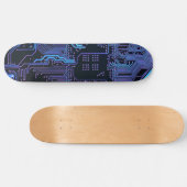 Coole Computerplatine blau Skateboard (Horizontal)