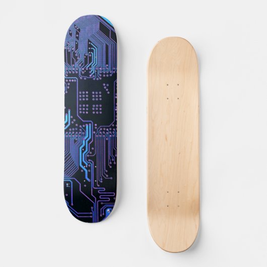Coole Computerplatine blau Skateboard (Vorderseite)