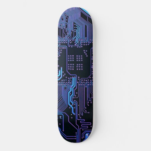 Coole Computerplatine blau Skateboard (Vorderseite)