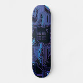 Coole Computerplatine blau Skateboard (Vorderseite)