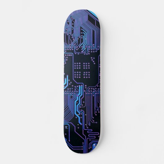 Coole Computerplatine blau Skateboard (Vorderseite)