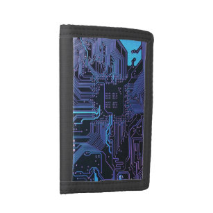 Coole Computerplatine blau Tri-fold Geldbeutel