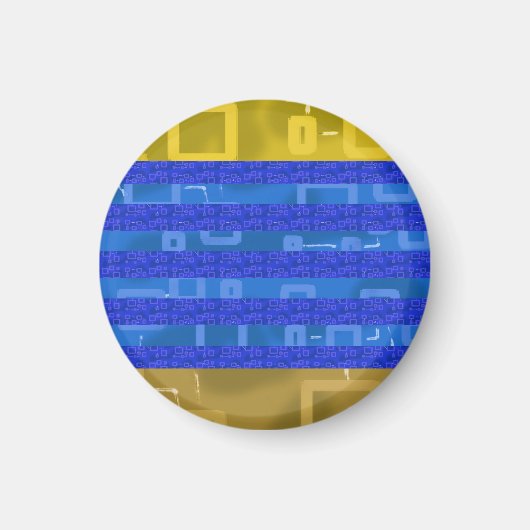 Coole Coole blaue goldene Streifen Magnet (Vorne)