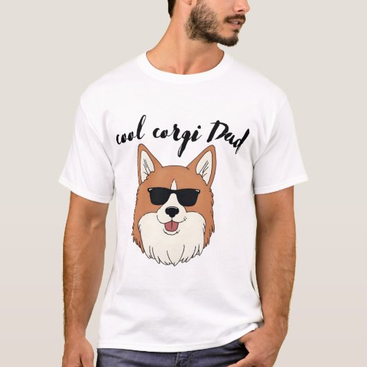 Coole Corgi-Vater-Shirts T-Shirt (Vorderseite)