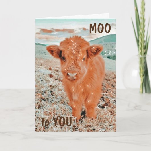 COOLE COW SAY MOO ZU DIR *15. GEBURTSTAG* Karte (Vorderseite)