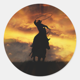 Coole Cowboy-Aufkleber Runder Aufkleber