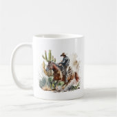 coole Cowboy-Liebhaber fügen Monogramm hinzu Kaffeetasse (Links)