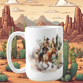 coole Cowboy-Liebhaber fügen Monogramm hinzu Kaffeetasse