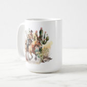 coole Cowboy-Liebhaber fügen Monogramm hinzu Kaffeetasse (Vorderseite Links)