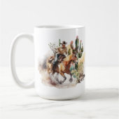 coole Cowboy-Liebhaber fügen Monogramm hinzu Kaffeetasse (Links)