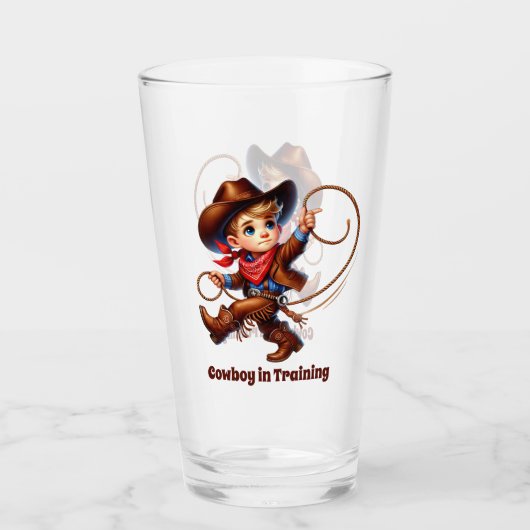 Coole Cowboy-Schulung Glas (Vorderseite)
