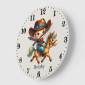 Coole Cowboys geben Jungs Platz Große Wanduhr (Winkel)
