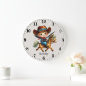 Coole Cowboys geben Jungs Platz Große Wanduhr (Zuhause)