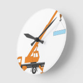 Coole Crane Boy-Geschenkidee Runde Wanduhr (Winkel)