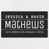 Coole Creative Stylish Black & White wasserdicht Etiketten (Design 1)