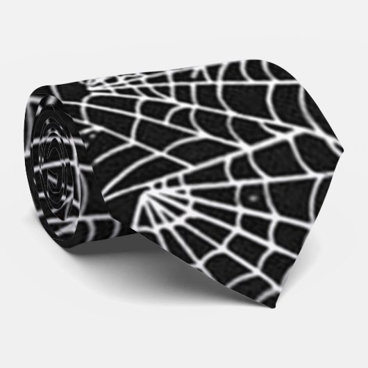 Coole Creepy Spinnen-Netz-Muster-Kunst Krawatte (Gerollt)