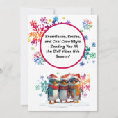 Coole Crew Regenbogen Schneeflocken Foto Feiertagskarte (Rückseite)