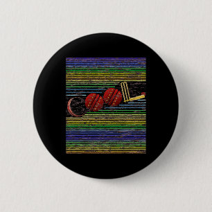 Coole Cricket-Retro-Grafik mit T Ll Stumps Vintag Button